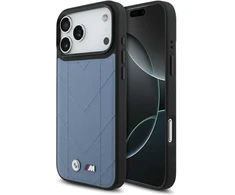 Dėklas BMW M Quilted Logo MagSafe skirtas Apple iPhone 17 Pro Max mėlynos spalvos