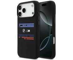 BMW M Silicon Horizontal Line MagSafe Dėklas skirtas Apple iPhone 17 Pro Max juodos spalvos