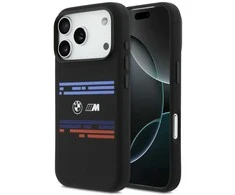 BMW M Silicon Horizontal Line MagSafe Dėklas skirtas Apple iPhone 17 Pro juodos spalvos