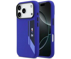 Dėklas BMW M Silicon Vertical Logo MagSafe skirtas Apple iPhone 17 Pro navy