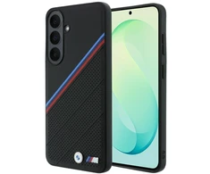 Dėklas BMW M Tricolor Metal Logo MagSafe skirtas Samsung Galaxy S26 FE juodas