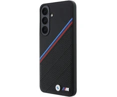 Dėklas BMW M Tricolor Metal Logo MagSafe skirtas Samsung Galaxy S26 FE juodas