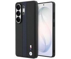 BMW M PU Leather Perforated Stripes and Metal Logo Magnetic dėklas skirtas Samsung Galaxy S26 Ultra Mėlyna