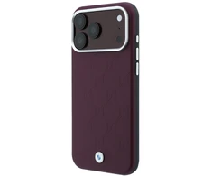 Dėklas BMW Sign Deboss Quilted Metal Logo MagSafe do iPhone 18 Pro Max / 17 Pro Max bordinė
