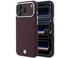 Dėklas BMW Sign Deboss Quilted Metal Logo MagSafe do iPhone 18 Pro Max / 17 Pro Max bordinė