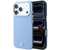 Dėklas BMW Sign Deboss Quilted Metal Logo MagSafe Case, skirtas iPhone 17 Pro / 18 Pro - Mėlyna