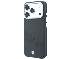 Dėklas BMW Sign Inclined Deboss Letters MagSafe Case for iPhone 17 Pro / 18 Pro - Gray