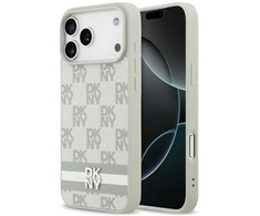 Dėklas DKNY Checkered with Printed Stripes skirtas Apple iPhone 17 Pro Max beige