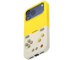GAMEBABY dėklas su valdikliu, skirtas iPhone 17 Pro, geltonas