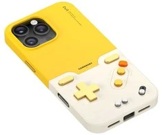 GAMEBABY dėklas su valdikliu, skirtas iPhone 16 Pro Max, geltonas