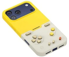 GAMEBABY dėklas su valdikliu, skirtas iPhone 17 Pro Max, geltonas