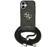 Original dėklas GUESS 4G Big Logo Cord Stap Crossbody skirtas Apple iPhone 17 juodos spalvos