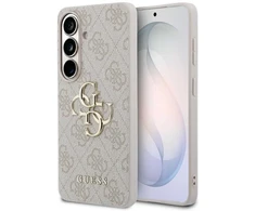Guess PU 4G Metal Logo dėklas skirtas Samsung Galaxy S26 rožinės spalvos