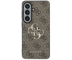 Guess PU 4G Metal Logo dėklas skirtas Samsung Galaxy S26 rudos spalvos