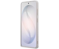 Guess PU 4G Metal Logo dėklas skirtas Samsung Galaxy S26+ rožinės spalvos