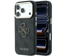 Dėklas Guess 4G & Big Resin Logo skirtas iPhone 18 Pro Max / iPhone 17 Pro Max juodas