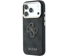 Dėklas Guess 4G & Big Resin Logo skirtas iPhone 18 Pro Max / iPhone 17 Pro Max juodas