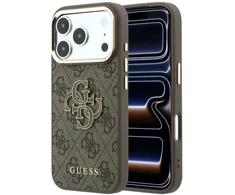 Dėklas Guess 4G & Big Resin Logo skirtas iPhone 18 Pro / iPhone 17 Pro ruda