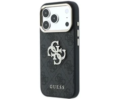 Dėklas Guess 4G &amp; Big Strass Logo do iPhone 18 Pro Max / 17 Pro Max juoda