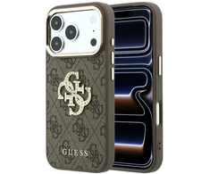 Dėklas Guess 4G &amp; Big Strass Logo do iPhone 18 Pro Max / 17 Pro Max ruda