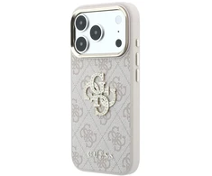 Dėklas Guess 4G &amp; Big Strass Logo do iPhone 18 Pro / 17 Pro rožinė