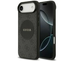 Dėklas GUESS 4G Circle Classic Logo MagSafe skirtas Apple iPhone 17 Air juodos spalvos