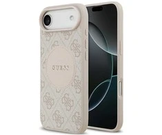 Dėklas Guess 4G Circle Classic Logo MagSafe skirtas Apple iPhone Air rožinės spalvos