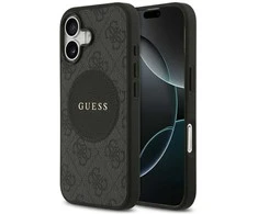 „Guess 4G Circle Classic Logo MagSafe“ dėklas, skirtas iPhone 17 - juodas