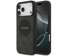 Dėklas Guess 4G Circle Classic Logo MagSafe skirtas Apple iPhone 17 Pro Max juodos spalvos