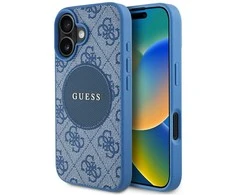 Guess 4G Circle Classic Logo MagSafe dėklas iPhone 16 - mėlynas