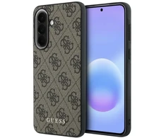 Guess PU 4G Metal Classic Logo dėklas skirtas Samsung Galaxy A57 rudos spalvos