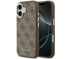 Dėklas Guess 4G Classic Logo MagSafe skirtas Apple iPhone 17 rudos spalvos