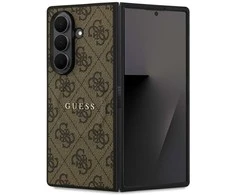 Guess PU Leather 4G Colored Ring Magnetic dėklas skirtas Samsung Galaxy Z Fold 7 rudos spalvos