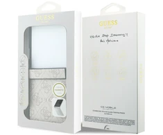 Guess PU Leather 4G Magnetic dėklas Samsung Galaxy Z Flip 8 rožinės spalvos