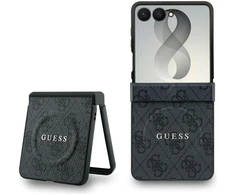 Guess PU Leather 4G Magnetic dėklas Samsung Galaxy Z Flip 8 juodos spalvos