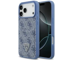 Dėklas Guess 4G Double Card Triangle do iPhone 18 Pro Max / 17 Pro Max mėlyna
