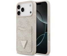 Dėklas Guess 4G Double Card Triangle skirtas Apple iPhone 17 Pro Max rožinės spalvos