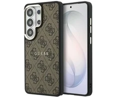 Guess PU Leather 4G Gold Frame Magnetic dėklas skirtas Samsung Galaxy S26 Ultra rudos spalvos