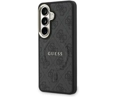 Guess PU Leather 4G Gold Frame Magnetic dėklas skirtas Samsung Galaxy S26+ juodos spalvos