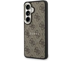 Guess PU Leather 4G Gold Frame Magnetic dėklas skirtas Samsung Galaxy S26+ rudos spalvos