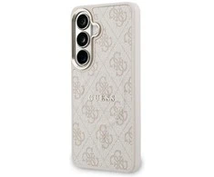 Guess PU Leather 4G Gold Frame Magnetic dėklas skirtas Samsung Galaxy S26+ rožinės spalvos