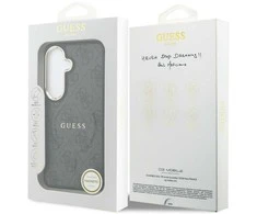 Guess PU Leather 4G Gold Frame Magnetic dėklas skirtas Samsung Galaxy S26+ juodos spalvos