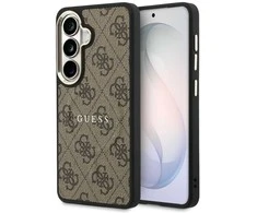 Guess PU Leather 4G Gold Frame Magnetic dėklas skirtas Samsung Galaxy S26+ rudos spalvos