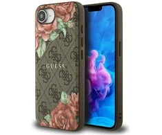 Guess 4G Flowers Print MagSafe dėklas iPhone 16e - ruda