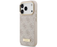 Dėklas Guess 4G Logo Plate MagSafe do iPhone 18 Pro Max / 17 Pro Max rožinė