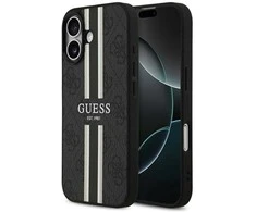 „Guess 4G“ dryžuotas „MagSafe“ dėklas, skirtas „iPhone 17“ - juodas