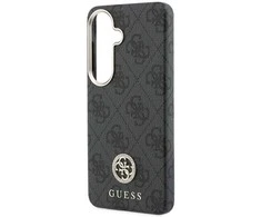Guess PU Leather 4G Strass Logo Gold Frame Magnetic dėklas skirtas Samsung Galaxy S26 juodos spalvos