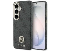 Guess PU Leather 4G Strass Logo Gold Frame Magnetic dėklas skirtas Samsung Galaxy S26 juodos spalvos