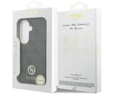 Guess PU Leather 4G Strass Logo Gold Frame Magnetic dėklas skirtas Samsung Galaxy S26 juodos spalvos