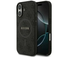 GUESS dėklas, skirtas IPHONE 17, suderinamas su MagSafe GUHMP17SG4GFRK (PU 4G Ring Classic Logo) juodas
